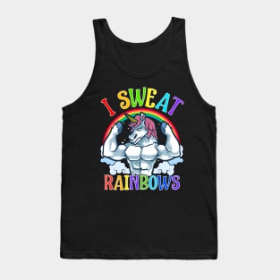 Unicorn I Sweat Rainbows Workout Gym Tank Top